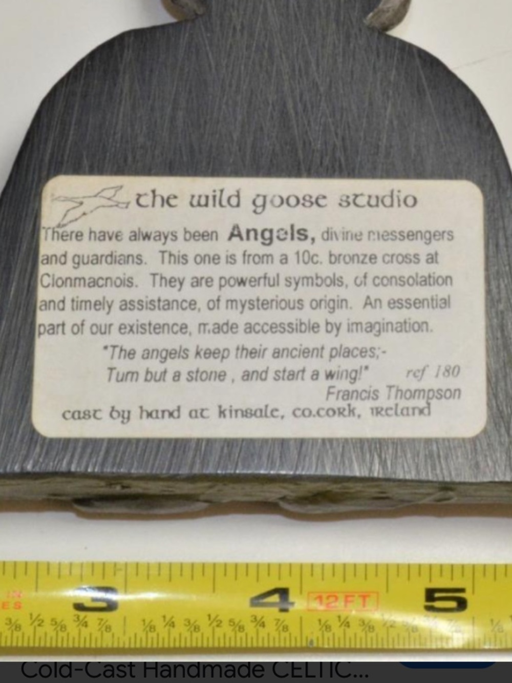 Bronze Angel Wall Accent Sculpture - Dark Bronze Finish - Picture 3 of 5
